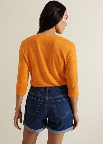 Phase Eight Leah Linen T Shirts Orange Australia | YK1486923